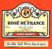 Etiquette + Collerette Neuve De Vin Rosé De France Vin De Table Moc-baril à Saint Hilaire Saint Florent - 75 Cl - Rosés