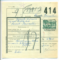 Belgique 1951 Bordereau De Collis à Bruxelles - Dokumente & Fragmente