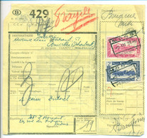 Belgique 1951 Bordereau De Collis à Bruxelles Schaerbeek - Documents & Fragments