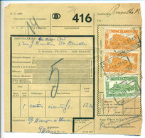 Belgique 1951 Bordereau De Collis à Bruxelles - Documenten & Fragmenten