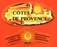 Etiquette + Collerette Ancienne Neuve De Vin Rosé Cotes De Provence Caves Stanislas à Nancy - 75 Cl - Rosés