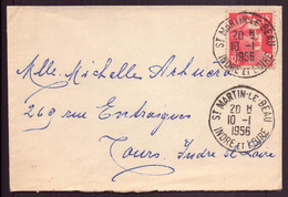 France, Enveloppe Du 10 Janvier 1956 De St Martin-le-Beau Pour Tours - Other & Unclassified