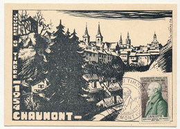 FRANCE - Carte Locale - Journée Du Timbre 1954 - CHAUMONT - 12F + 3F Lavalette - Covers & Documents