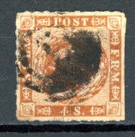 Danemark   Y&T    10   Mi   9   Obl   ---    Percé En Ligne  --  Parfait état - Used Stamps