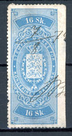 Danemark   Y&T    Fiscal  1872    16 Skilling   Obl   ---    Oblitération Manuellet. - Fiscales