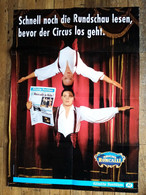 Delcampe - GRANDE AFFICHE ORIGINALE CIRQUE CYRQ CIRCUS RONCALI ALLEMAGNE ACROBATES EQUILIBRISTES 85,0cmx59,5cm - Plakate