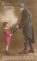 Militaria - Enfant Souhaitant La Bonne Année A Son Papa Militaire - Du Jardin De Mon Coeur.. - Carte Postale Ancienne - Patriotiques