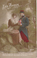 Militaria - Femme Donne Une Fleur à Un Militaire - Grade Longtemps, Sur Toi, Ces Fleurs...  - Carte Postale Ancienne - Heimat