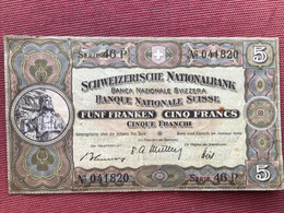 SUISSE Billet De 5 Francs Du 20 Janvier 1949 Bel état - Switzerland