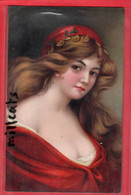 ANGELO  ASTI DECOLLETAGE GLAMOUR ART  FASHION    RED BONNET WITH COINS   ADVERT CRAIGMILLAR CREAMERY MIDLOTHIAN SCOTLAND - Asti