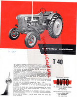 78-ACHERES-PARIS-TRAKTOROEXPORT MOSCOU-RARE PROSPECTUS PUBLICITE TRACTEUR SOVIETIQUE T 40-AVTO AGRICULTURE - Landbouw