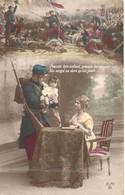 Militaria - Militaire écrit Une Lettre à Sa Femme - Prends Ton Enfant, Prends Ton Amour.. -  Carte Postale Ancienne - Patriottiche