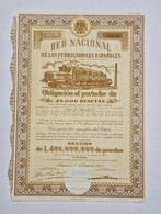 SPAIN-Red Nacional De Los Ferrocarriles Españoles-Obligación Al Portador De 25000 Pesetas Nº 011330 -1º De Enero De 1953 - Transporte
