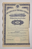 SPAIN -Red Nacional De Los Ferrocarriles Españoles-Obligación Al Portador De 1000 Pesetas Nº 089159 -1º De Enero De 1951 - Trasporti