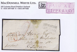 Ireland Hospital Tipperary 1838 Letter Ballywire 7 Decr To The Blue-coat Hospital Dublin With Boxed PAID AT/TIPPERARY - Vorphilatelie