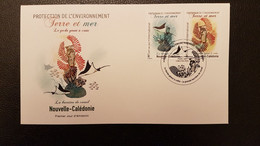 Caledonia 2022 Caledonie Environmental Protection GECKO Reptile Barrier Reef 2v Mnh Se Tenant FDC PJ - Neufs