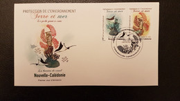 Caledonia 2022 Caledonie Environmental Protection GECKO Reptile Barrier Reef 2v Mnh Se Tenant FDC PJ - Nuovi