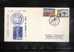 Greece 1988 Dolphin Postmark - Greece EU Presidency Interesting Cover - Dauphins