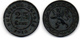 MA 20407 / Belgique - Belgien - Belgium 25 Centimes 1916 TB+ - 25 Cent