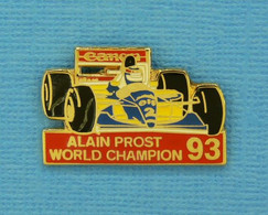 1 PIN'S //  ** F1 / ALAIN PROST / CHAMPION DU MONDE '93 / WILLIAMS-RENAULT ** - F1