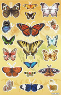 Schmetterling Insekten Tiere Aufkleber / Butterfly Sticker A4 1 Bogen 27 X 18 Cm ST012 - Scrapbooking