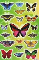 Schmetterling Insekten Tiere Aufkleber / Butterfly Sticker A4 1 Bogen 27 X 18 Cm ST127 - Scrapbooking