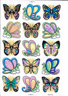 Schmetterling Insekten Tiere Aufkleber / Butterfly Sticker A4 1 Bogen 27 X 18 Cm ST395 - Scrapbooking