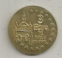 JC, Euros Des Villes, 3 écus De DOLE, Jura , LOUIS PASTEUR,  Commémoration 1995,  2 Scans - Euros Des Villes