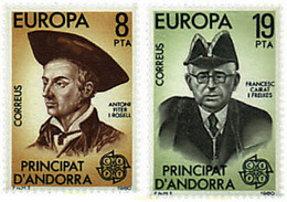 82165 MNH ANDORRA. Admón Española 1980 EUROPA CEPT. GENTE FAMOSA - Used Stamps