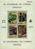 46147 MNH ANDORRA. Admón Española 1978 50 ANIVERSARIO DEL CORREO ESPAÑOL - Oblitérés