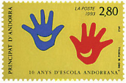 46113 MNH ANDORRA. Admón Francesa 1993 DIEZ AÑOS DE ESCUELA ANDORRANA - Verzamelingen