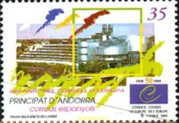 36594 MNH ANDORRA. Admón Española 1999 50 ANIVERSARIO DEL CONSEJO DE EUROPA - Oblitérés