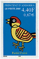 52138 MNH ANDORRA. Admón Francesa 2000 AVES - Sammlungen