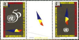 125576 MNH ANDORRA. Admón Francesa 1995 50 ANIVERSARIO DE LA ONU Y 2 ANIVERSARIO DE LA ADMISION DE ANDORRA - Verzamelingen