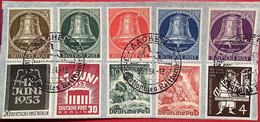 Berlin LUXUS Sätze 1951-1953 Mi 80-81, 101-105, 110-111 Gestempelt AACHEN1954 (Tag Der Briefmarke, Glocke, Volksaufstand - Oblitérés