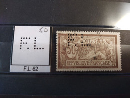 FRANCE FL62 TIMBRE F.L 62 INDICE 5  SUR 120 PERFORE PERFORES PERFIN PERFINS PERFORATION   LOCHUNG - Oblitérés