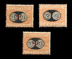 REGNO 1890-91 Segnatasse Mascherine 10 20 30 C. Serie Completa 3v. MNH - Strafport