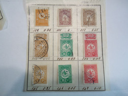 TURKEY  OTTOMANES USED STAMPS  9 ON PAPER - Altri & Non Classificati