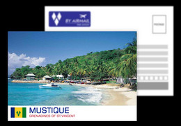 St.Vincent / Mustique / Postcard / View Card / Flag - Saint Vincent E Grenadine