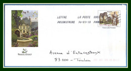 PAP Repiqué BRISSAC - QUINCE / René 1er D'Anjou Obl "dbl Frappe" 2010 Ballon Montgolfière Fontaine Château Rue Duchesse - Prêts-à-poster:Stamped On Demand & Semi-official Overprinting (1995-...)