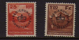 Liechtenstein -  (1933)-  Service- Timbres-Poste Surcharges -  Neufs* - MH - Dienstzegels