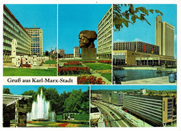 Carte 14.5 X 21 Cm - Gruss Aus Karl-Marx-Stadt - Multivues 5 Vues - Pas Circulé - Chemnitz (Karl-Marx-Stadt 1953-1990)