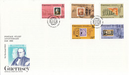 FDC GUERNSEY 487-491 - Rowland Hill