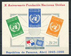 10TH ANNIVERSARY FOUNDATION OF UNITED NATIONS 1945-1955 - 10 JAAR VERENIGDE NATIES - BLOK POSTFRIS                 Hk62 - Panama