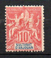 Col33 Colonie Anjouan N° 14 Neuf X MH Cote : 45,00€ - Unused Stamps