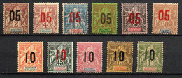 Col33 Colonie Anjouan N° 20 à 30 Neuf XX MNH & X MH Cote : 58,50€ - Nuevos