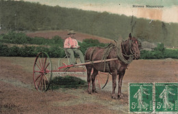 Râteau Mécanique - Colorisé - Attelage - Fermier - Cheval - Carte Postale Ancienne - Equipos