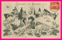 * Souvenir De MOIRANS - Multivues - Viaduc Grande Rue Vue Générale Attelage - Edit. Papeterie JOURDAN - 1908 - Moirans
