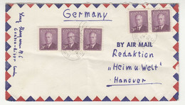 Canada 3 Air Mail Letters Cover Posted 1952 To Germany B230301 - Briefe U. Dokumente