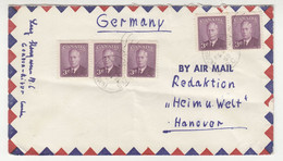 Canada 3 Air Mail Letters Cover Posted 1952 To Germany B230301 - Cartas & Documentos